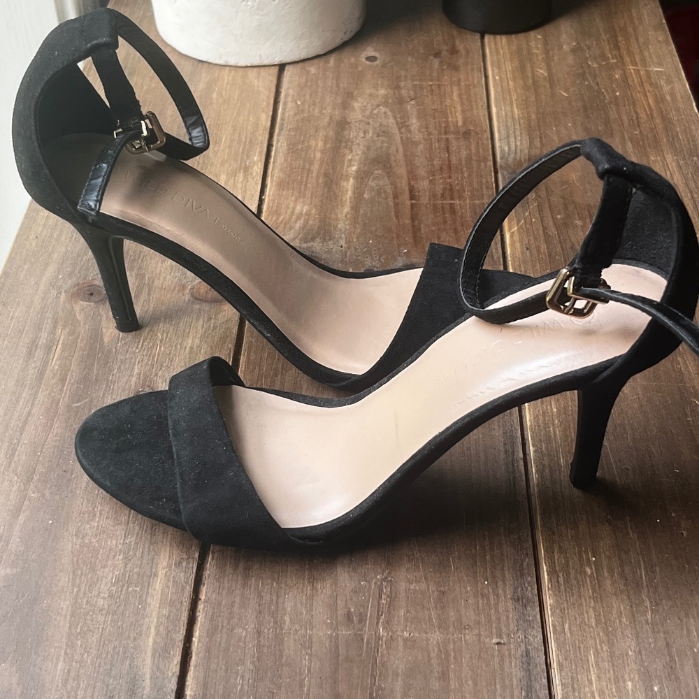 Black Suede High Heels Sz:7